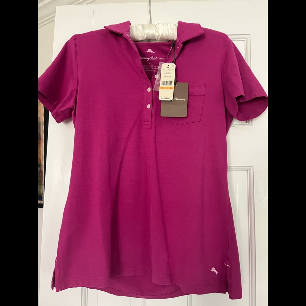 Tommy Bahama Bali Sky Polo Shirt-wild aster. NWT